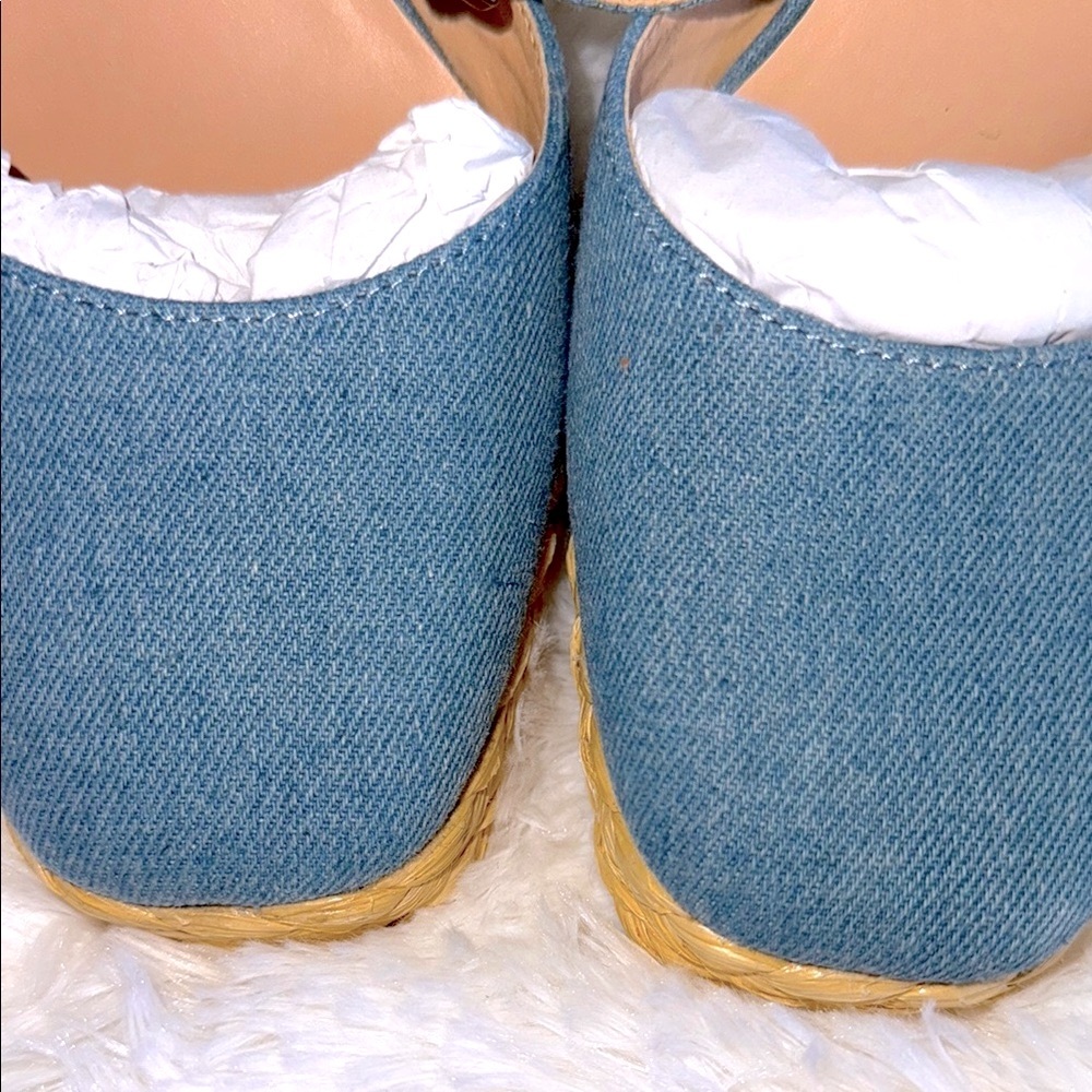 Loft Chambray Espadrille Wedge Sandals - Picture 9 of 10